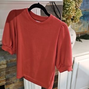 Coral Puff Sleeve Top